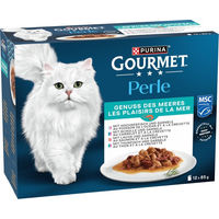 Produktbild von Gourmet Perle Katzen Nassfutter Gemischte Auswahl Fisch Stückchen in Sauce 12 x 85 g