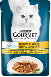 Produktbild von Gourmet Perle Katzen Nassfutter Huhn Stückchen in Gelee für erwachsene Katzen 26x85g - 26 x 85 g