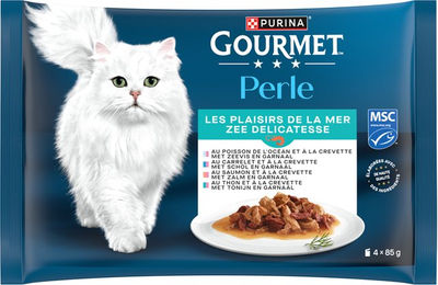 Gourmet Perle Plaisir de La Mer Katzen Nassfutter Probierpaket mit Fischstückchen in Sauce für adulte Katzen 4 x 85 g - 4 x 85 g – Bild 1 von 2