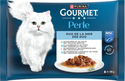 Produktbild von Gourmet Perle Probierpaket Katzen Nassfutter Adult Duo aus dem Meer 4 x 85 g - 4 x 85 g