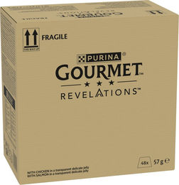 Produktbild von Gourmet Revelations Fine Cuts Katzen Nassfutter Adult Huhn und Lachs in Gelee 48 x 57 g - 48 x 57 g
