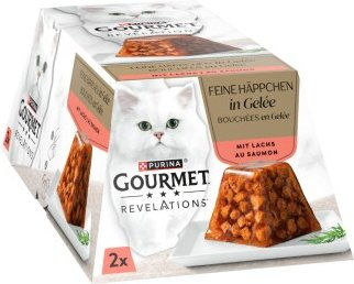 Produktbild von Gourmet Revelations Katzen Nassfutter Adult Lachs Stückchen in Gelee 24x57 g - 24 x 57 g