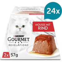 Produktbild von Gourmet Revelations Mousse in Sauce mit Rind Katzenfutter Adult 24x57g