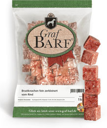GRAF BARF Brustknochen Rind Monoprotein fein zerkleinert 1kg – Bild 1 von 3