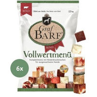 Produktbild von Graf Barf Monoprotein Vollwertmenü Rind für Hunde Adult 6x2,5kg