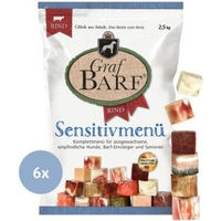 Produktbild von Graf Barf Sensitivmenü Rind Monoprotein für Hunde 6x2,5kg