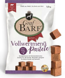 Graf Barf Vollwertmenü Pastete Rind und Kalb für Senior Hunde 1100g – Bild 1 von 2