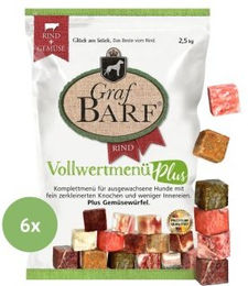 Graf Barf Vollwertmenü Plus Rind Monoprotein für Hunde 6x2,5kg – Bild 1 von 3
