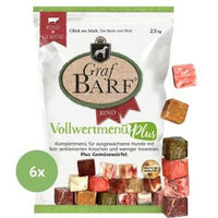 Produktbild von Graf Barf Vollwertmenü Plus Rind Monoprotein für Hunde 6x2,5kg