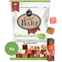 Produktbild von Graf Barf Vollwertmenü Plus Rind Monoprotein mit hohem Fleischanteil 4x2,5kg