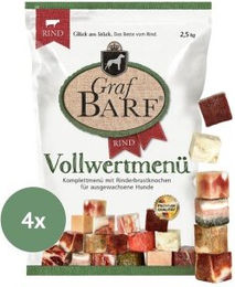 Graf Barf Vollwertmenü Rind Monoprotein Hund Adult 4x2,5kg – Bild 1 von 3