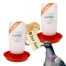 GranataPet 2er Set Automatische Geflügeltränke aus Kunststoff für Hühner und Tauben in Rot 1 L - 2 x 1 l – Bild 1 von 7