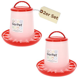 GranataPet 2er Set Futterautomat für Hühner und Enten aus Kunststoff in Rot – Bild 1 von 5