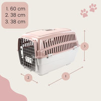 Produktbild von GranataPet 2er Set Transportboxen IATA Flugbox aus Kunststoff für Hunde in Größe L Rosa und Beige