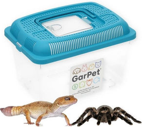 GranataPet Aquarium Faunabox Transport- und Quarantänebox aus Kunststoff für Insekten und Frösche in Transparent Türkis – Bild 1 von 5