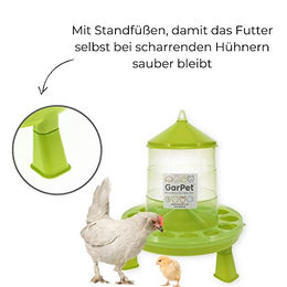 GranataPet Automatischer Futtertrog für Hühner und Wachteln in Grün mit Standfüßen aus Kunststoff 4 kg - 2 kg – Bild 1 von 4