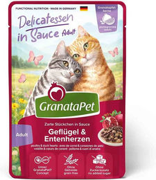 GranataPet Delicatessen Geflügel und Entenherzen Stückchen in Sauce 12x100 g – Bild 1 von 2