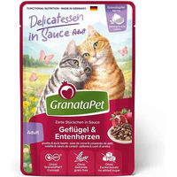 Produktbild von GranataPet Delicatessen Geflügel und Entenherzen Stückchen in Sauce 12x100 g