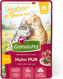 GranataPet Delicatessen Huhn Pur Stückchen in Sauce für Hunde mit hohem Fleischanteil 12 x 100 g – Bild 1 von 1