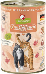 GranataPet DeliCatessen Katzen Nassfutter Kalb & Kaninchen Adult Getreidefrei Glutenfrei 6 x 400 g - 6 x 400 g – Bild 1 von 2