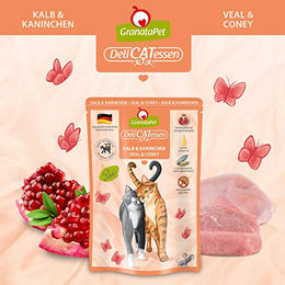 GranataPet DeliCatessen Katzen Nassfutter Kalb & Kaninchen Getreidefrei 6 x 85 g - 6 x 85 g – Bild 1 von 4