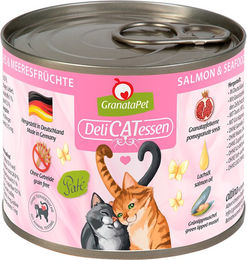 Produktbild von GranataPet DeliCatessen Katzen Nassfutter Lachs & Meeresfrüchte Adult Getreidefrei Glutenfrei 6 x 200 g - 6 x 200 g