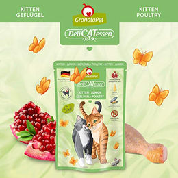 GranataPet DeliCatessen Kitten Nassfutter Geflügel und Lachs Getreidefrei ohne Zuckerzusätze 6 x 85 g - 6 x 85 g – Bild 1 von 3