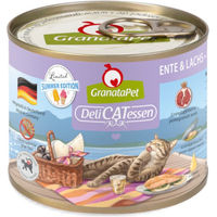 Produktbild von GranataPet DeliCatessen Limited Sommeredition Katzen Nassfutter Ente und Lachs Getreidefrei Paté 24 x 200 g - 24 x 200 g