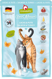 Produktbild von GranataPet DeliCatessen Nassfutter für Katzen Adult Lachs & Pute Getreidefrei und Glutenfrei 6 x 85 g - 6 x 85 g
