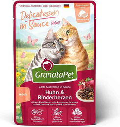 GranataPet Delicatessen Stückchen in Sauce Huhn und Rind 12x100 g – Bild 1 von 2