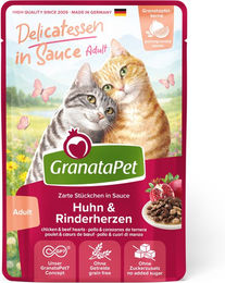 GranataPet Delicatessen Stückchen in Sauce Huhn und Rinderherzen Getreidefrei 24 x 100 g – Bild 1 von 1