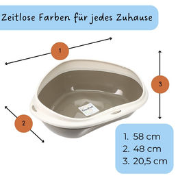 GranataPet Ecktoilette für Katzen in Grau aus Kunststoff Größe L – Bild 1 von 4
