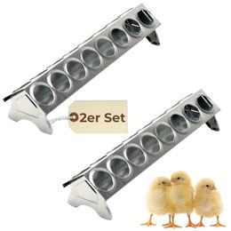 GranataPet Futterspender 2er Set Metall Futtertrog für Hühner Tauben und Wachtel Silber – Bild 1 von 13