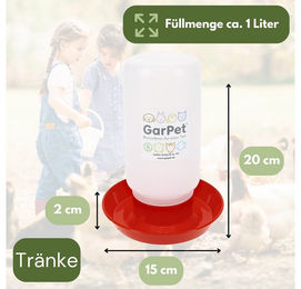 GranataPet Futterspender und Tränke Set für Hühner und Geflügel in Rot aus Kunststoff - 1 Set – Bild 1 von 3