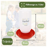 Produktbild von GranataPet Futterspender und Tränke Set für Hühner und Geflügel in Rot aus Kunststoff - 1 Set
