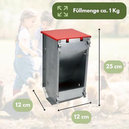 GranataPet Futtertrog aus verzinktem Metall für Hühner und Kaninchen in Silber - 1 kg – Bild 1 von 6