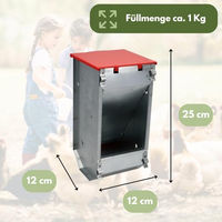 Produktbild von GranataPet Futtertrog aus verzinktem Metall für Hühner und Kaninchen in Silber - 1 kg