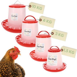 GranataPet Futtertrog für Geflügel Huhn Wachtel Gans Ente aus Kunststoff in Rot oder Weiß – Bild 1 von 7