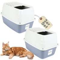 Produktbild von GranataPet Hop In Katzenklo 2er Set Jump-In XXL Haubentoilette mit Top Entry aus Kunststoff
