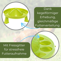 GranataPet Hühner Set aus Tränke und Futterautomat mit Füßen aus Kunststoff in Grün Größe 3 (4 Stück) – Bild 1 von 6