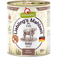 Produktbild von GranataPet Hundefutter Rind Stückchen in Sauce Getreidefrei Monoprotein 6x 800g