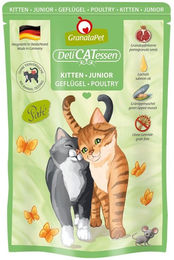 Produktbild von GranataPet Katze Delicatessen Pouch Kitten Geflügel und Lachs getreidefrei mit hohem Fleischanteil 6x85g