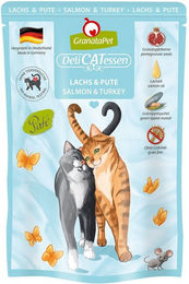 Produktbild von GranataPet Katze Delicatessen Pouch Lachs und Pute Getreidefrei mit hohem Fleischanteil Adult 6x85g