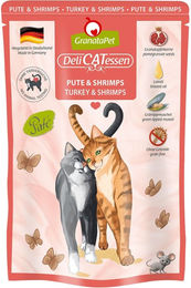 Produktbild von GranataPet Katze Delicatessen Pouch Pute & Garnele Getreidefrei mit hohem Fleischanteil 6x85g - 6 x 85 g