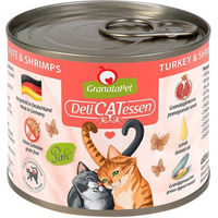 Produktbild von GranataPet Katze Delicatessen Pute und Garnele getreidefrei mit hohem Fleischanteil Adult 6x200g