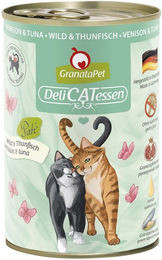 Produktbild von GranataPet Katze Delicatessen Wild und Thunfisch Getreidefrei mit hohem Fleischanteil Adult 6x400g