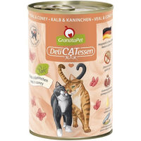 Produktbild von GranataPet Katzen Nassfutter Delicatessen Kalb und Kaninchen Getreidefrei mit hohem Fleischanteil Adult 6x400g