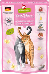 Produktbild von GranataPet Katzen Nassfutter Delicatessen Pouch Lachs und Meeresfrüchte Getreidefrei mit hohem Fleischanteil Adult 6x85g - 6 x 85 g
