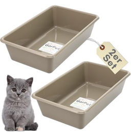 GranataPet Katzentoilette 2er Set Offene Schalentoilette für Kitten aus Kunststoff Größe M – Bild 1 von 7