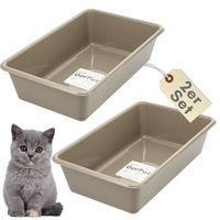 Produktbild von GranataPet Katzentoilette 2er Set Offene Schalentoilette für Kitten aus Kunststoff Größe M